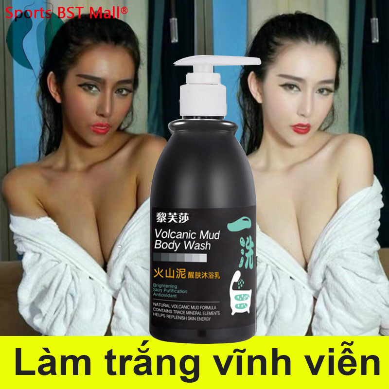 Sữa tắm làm trắng Sữa tắm bùn núi lửa 250ml Làm trắng vĩnh viễn Toàn thân hương thơm lâu dài làm mới dưỡng ẩm bù nước