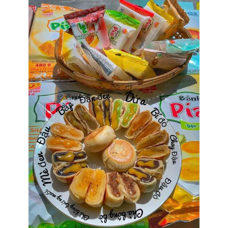 Túi mix 15 vị Bánh pía kim sa Tân Huê viên mix vị 500g