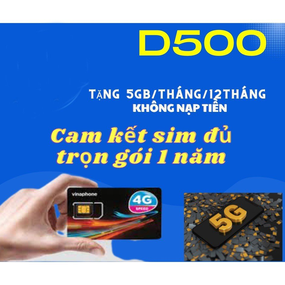 Sim 4G Vina Trọn Gói 1 Năm Gói Cước Mạnh Hiện Nay Chuyên vào mạng Ezcom 5Gb x 12 Tháng Bảo hành chín