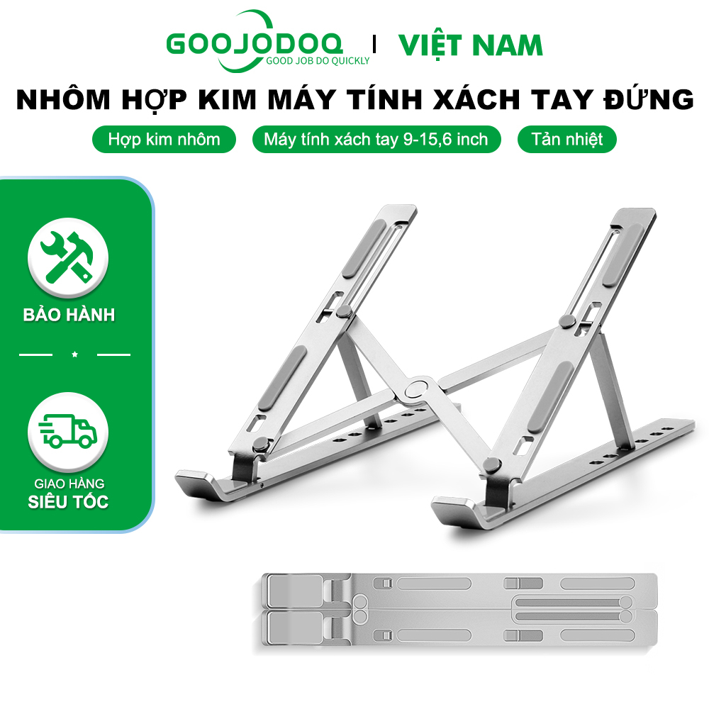 Giá đỡ máy tính xách tay có thể gập lại bằng nhôm Goojodoq 6 vị trí có thể điều chỉnh chiều cao cho Macbook Pro