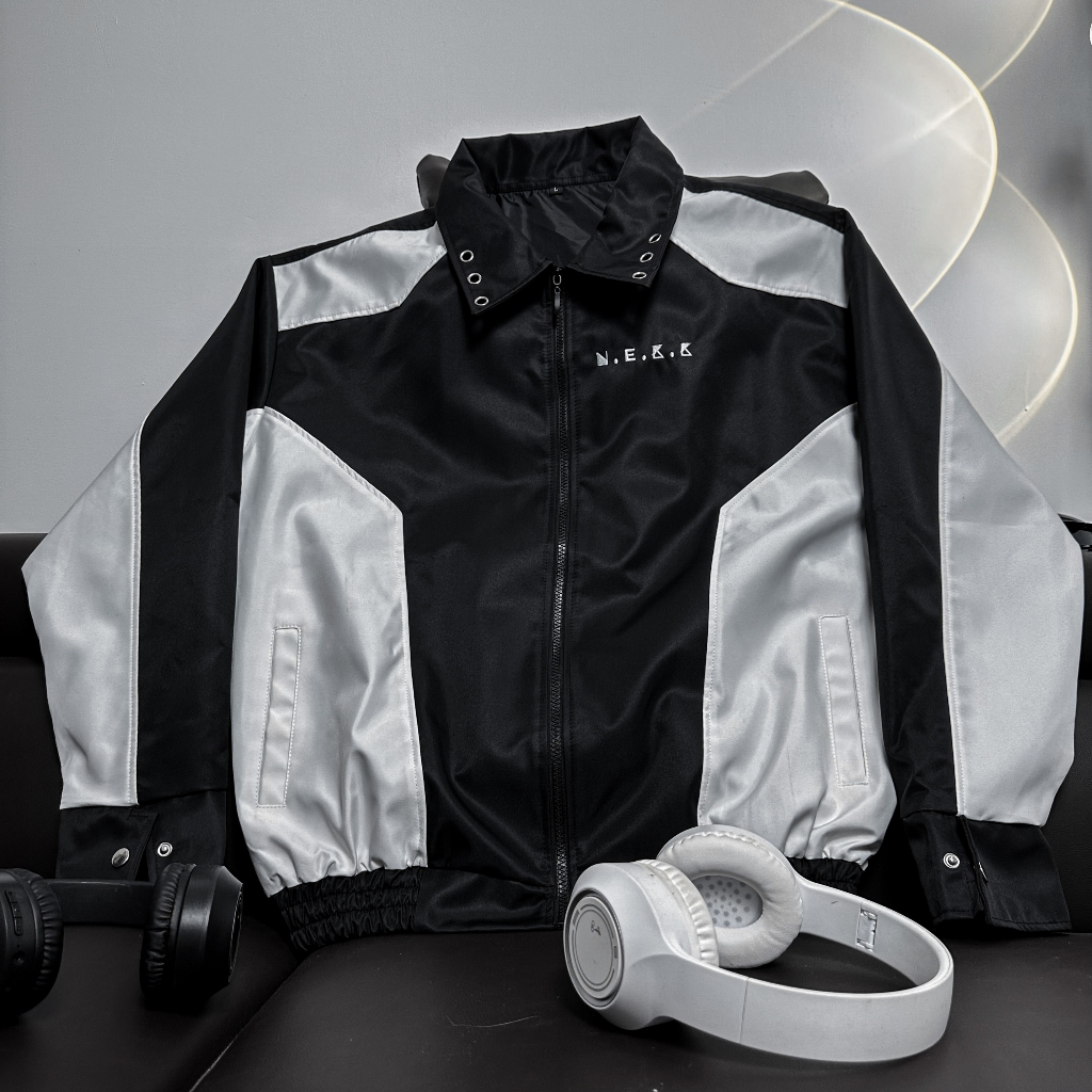 ÁO KHOÁC DÙ ĐEN TRẮNG BASIC - N.E.K.K