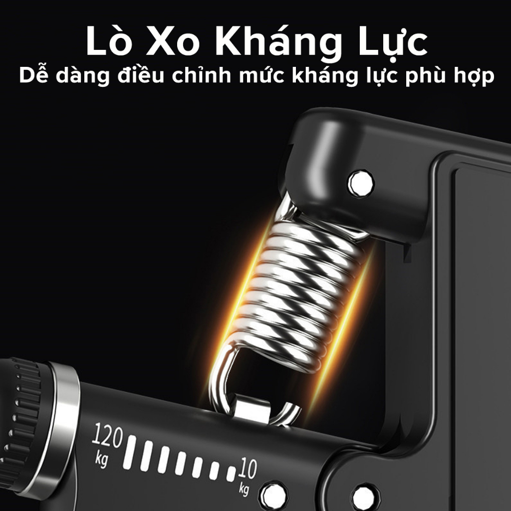 Xanh Lá - Kìm Bóp Tay Super Cải Tiến Kháng Lực 10-120kg Có Đếm Số Đếm Giờ Điện Tử Dụng Cụ Tập Gym Tại Nhà Hãng Amalife