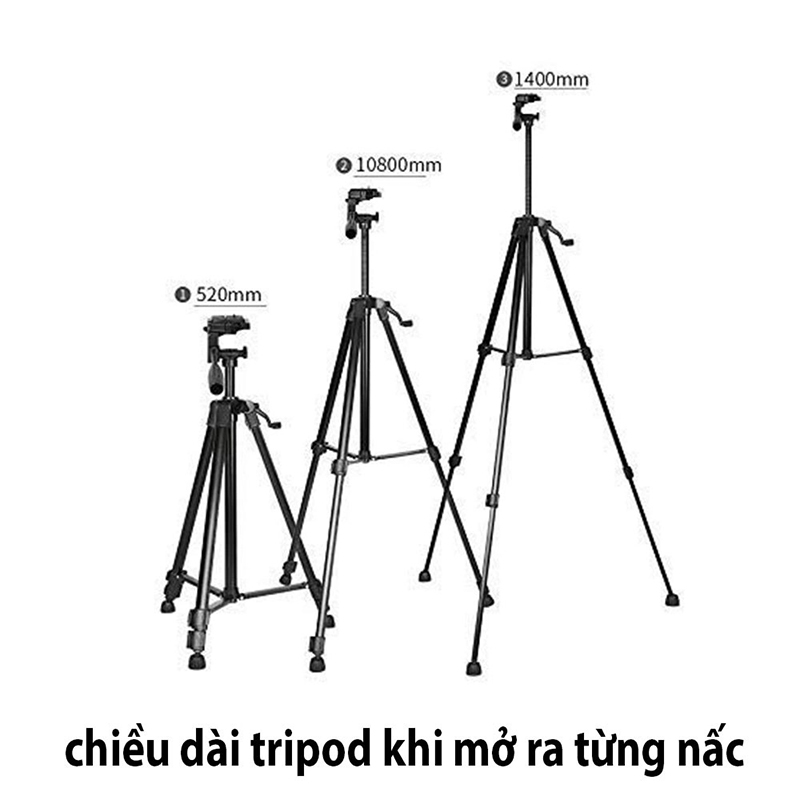 Chân Giá Đỡ Điện Thoại Máy Ảnh 3 Chân Tripod 3366 Cao 1m5 Có Tay Cầm Quay Phim Chụp Ảnh, Livestream PND PhoneCase