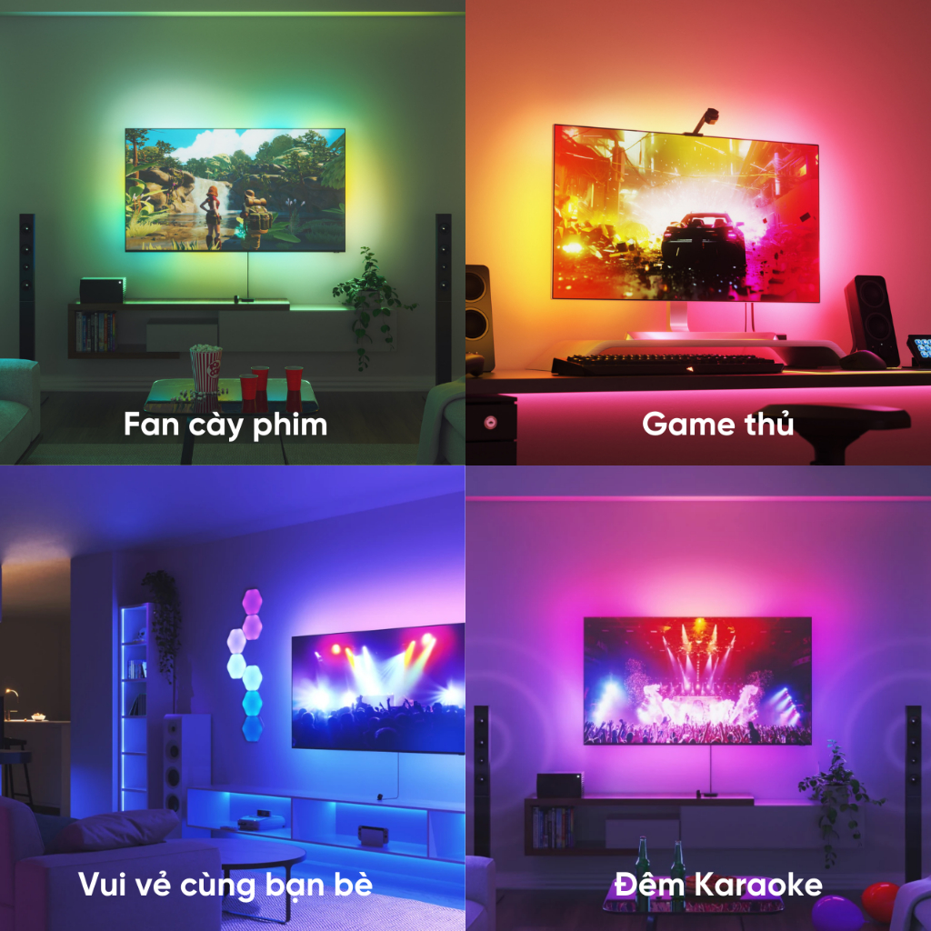 Bộ kit dây đèn LED RGBIC và Camera Nanoleaf 4D Screen Mirroring 65" (165cm)