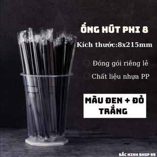 Set dùng thử: 10 ống hút có màng bọc Trắng, Đỏ, Đen