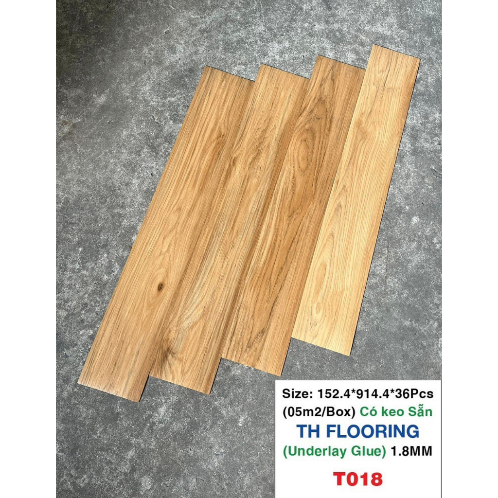 Combo 72 miếng sàn nhựa giả gỗ tự dán kích thước 91x15cm, bóc là dán