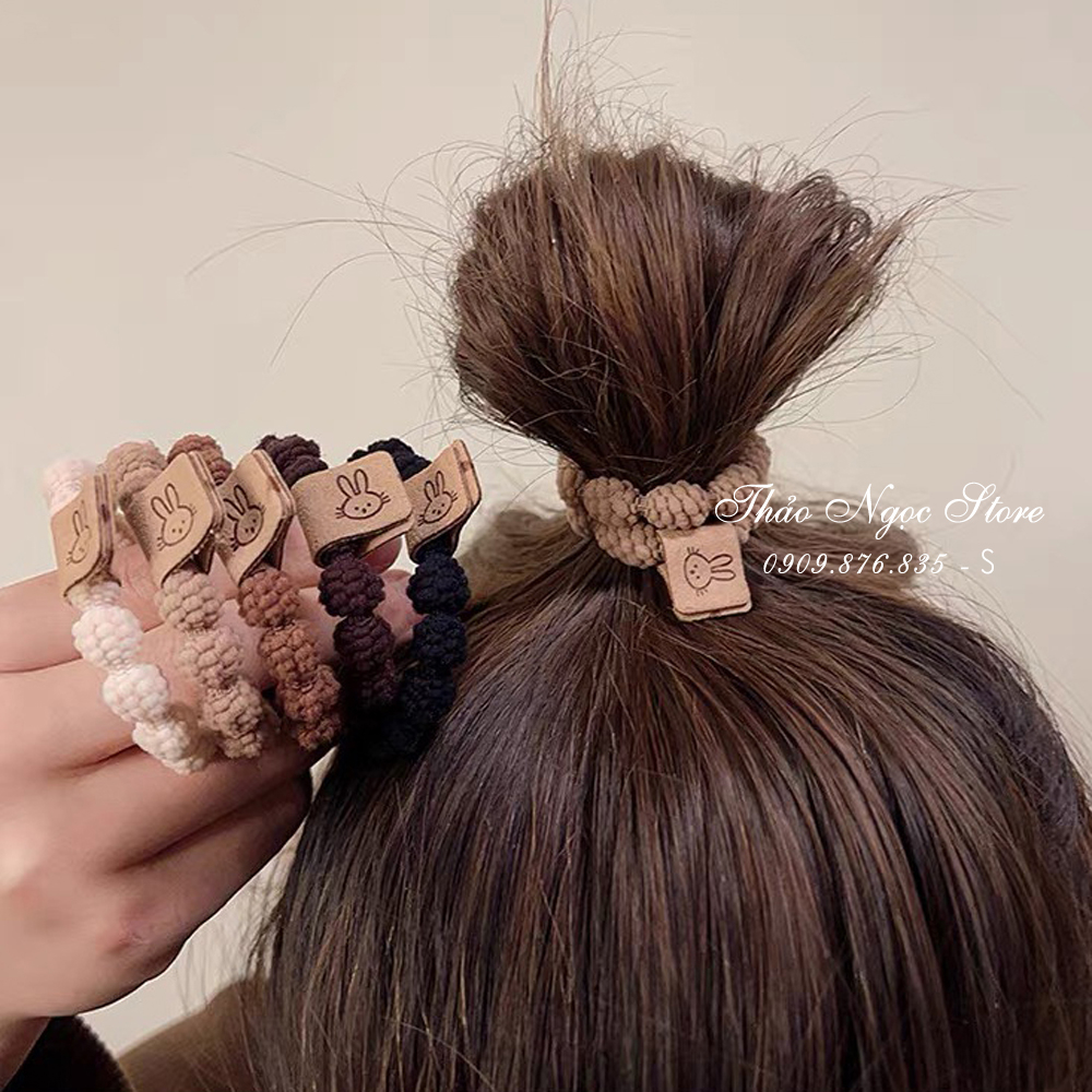Dây buộc tóc thỏ, dây cột tóc hình mặt cười thời trang, dây thun, kẹp tóc nữ, co giãn tốt, đơn giản, cao cấp!