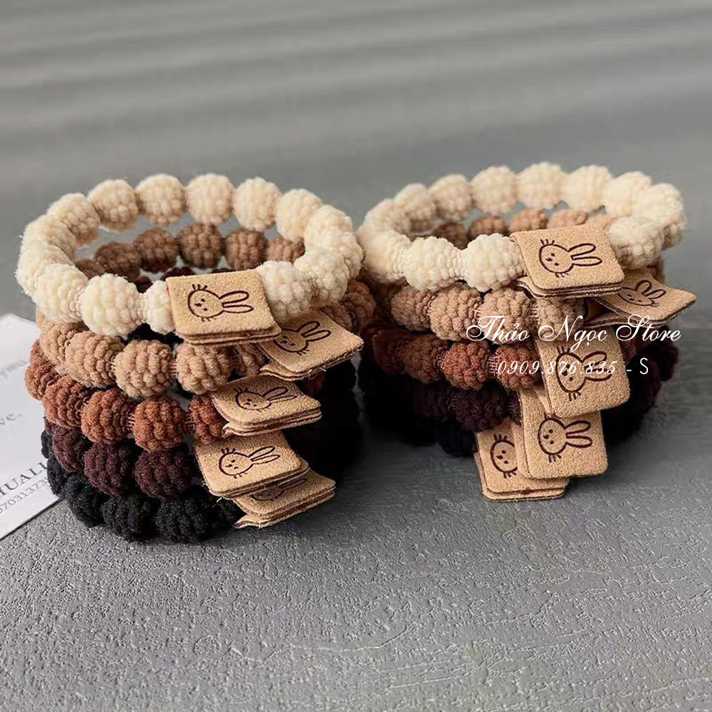 Dây buộc tóc thỏ, dây cột tóc hình mặt cười thời trang, dây thun, kẹp tóc nữ, co giãn tốt, đơn giản, cao cấp!