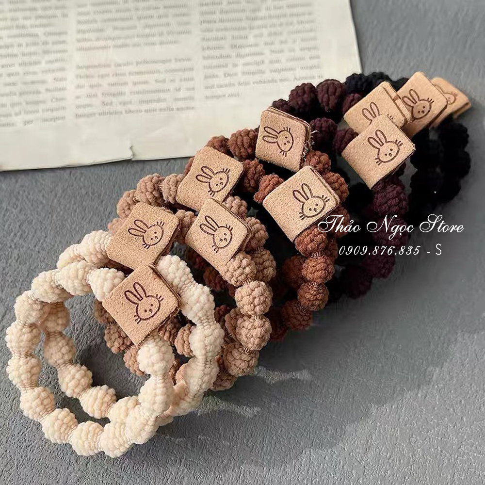 Dây buộc tóc thỏ, dây cột tóc hình mặt cười thời trang, dây thun, kẹp tóc nữ, co giãn tốt, đơn giản, cao cấp!