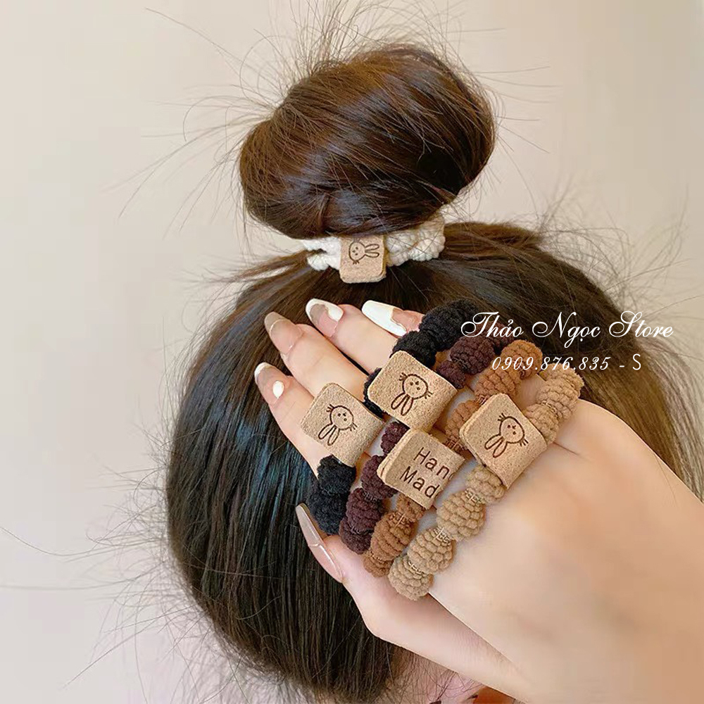 Dây buộc tóc thỏ, dây cột tóc hình mặt cười thời trang, dây thun, kẹp tóc nữ, co giãn tốt, đơn giản, cao cấp!
