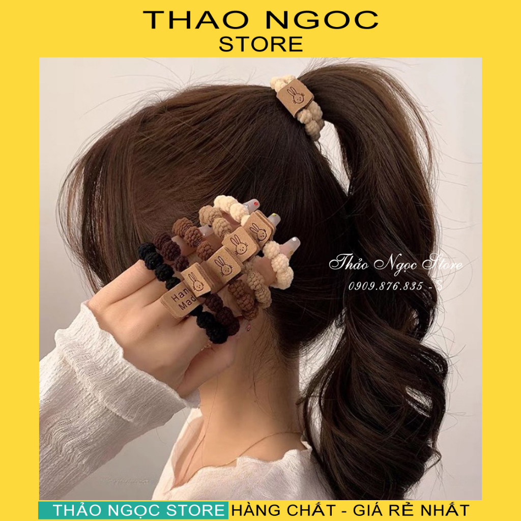 Dây buộc tóc thỏ, dây cột tóc hình mặt cười thời trang, dây thun, kẹp tóc nữ, co giãn tốt, đơn giản, cao cấp!