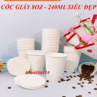 50 chiếc cốc giấy - ly giấy dùng 1 lần 5oz/7oz/150ml/210ml