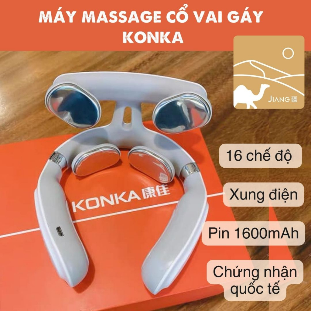 [Xả Kho] Máy Massage Cổ Vai Gáy KONKA nội địa Trung H62 Giảm Đau cổ vai gáy Với 4 Đầu Massage Xung Đ