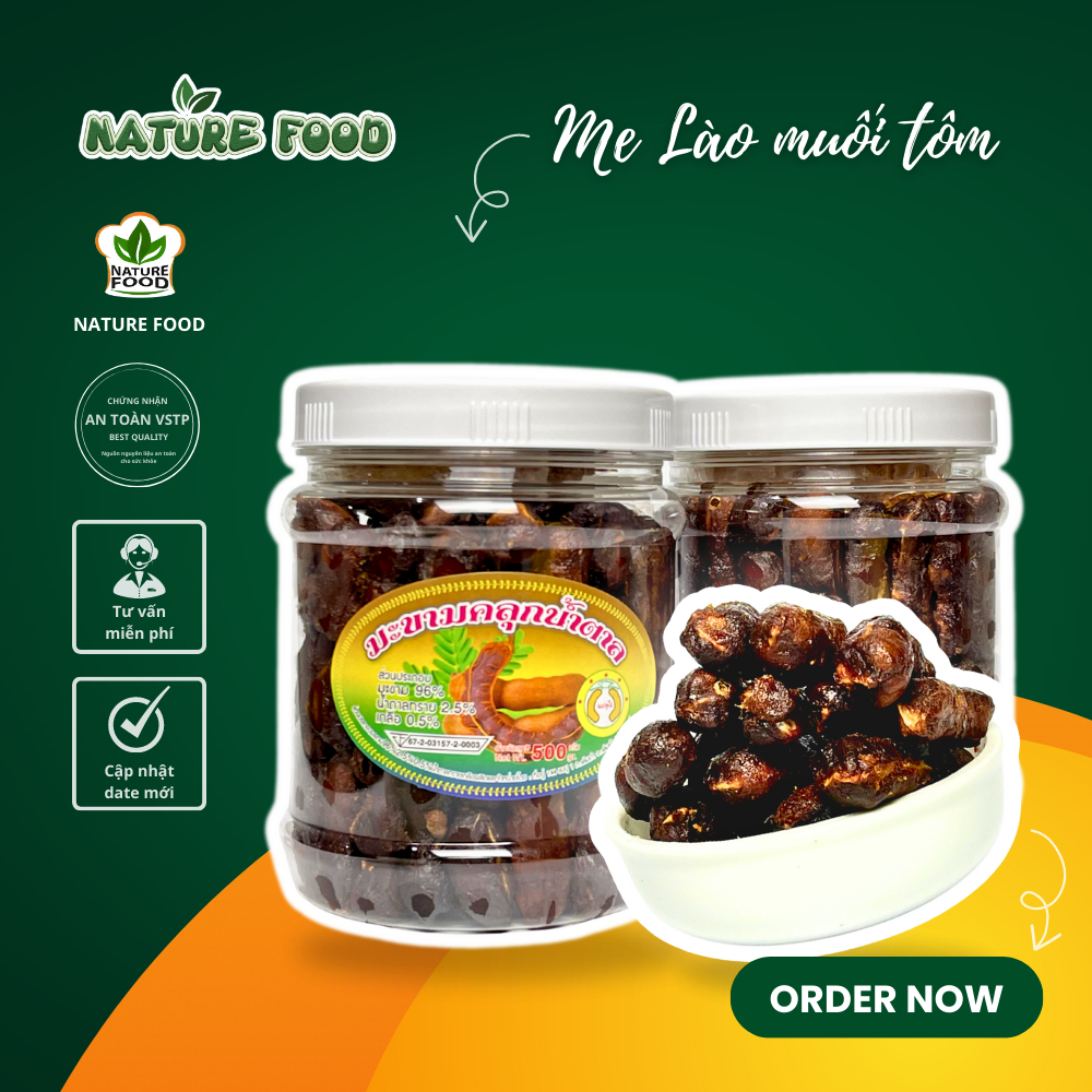 [2 HỘP - 1KG] ME LÀO 1 NẮNG MUỐI TÔM