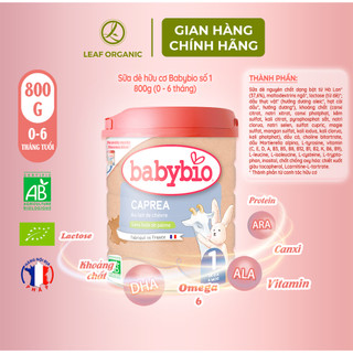 Sữa dê hữu cơ Babybio số 1 800g (0 - 6 tháng)