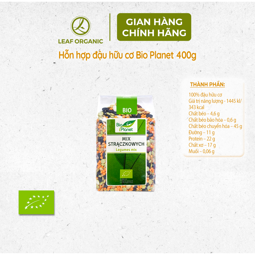 Hỗn hợp đậu hữu cơ Bio Planet 400g