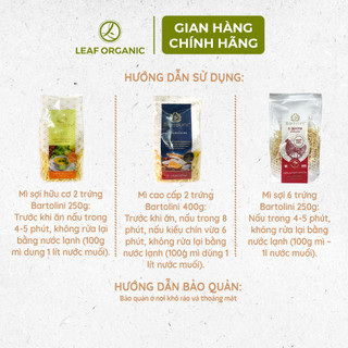 Mì sợi hữu cơ 2 trứng Bartolini 250g