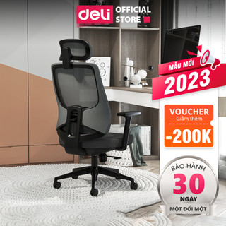 Ghế Công Thái Học Văn Phòng Làm Việc DELI Lưới Thoát Khí, Khung Tựa Lưng 3D Cải Thiện Cột Sống Vai Gáy Chân Ghế Kim Loạ