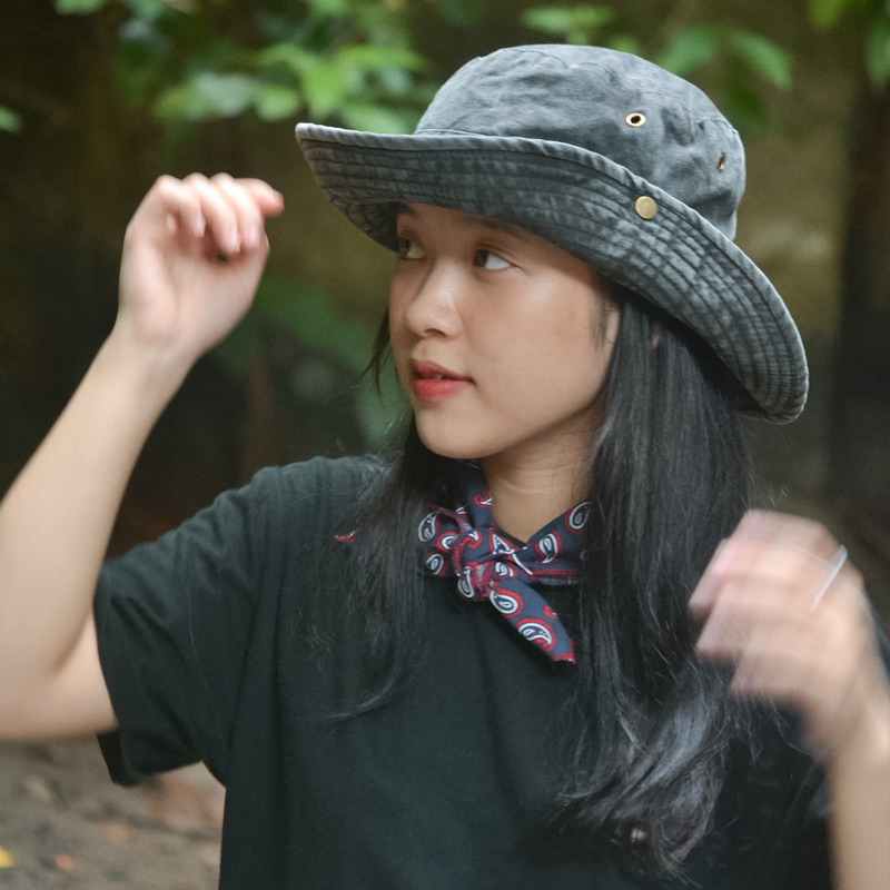 Nón tai bèo, mũ bucket camping pinic cotton mềm