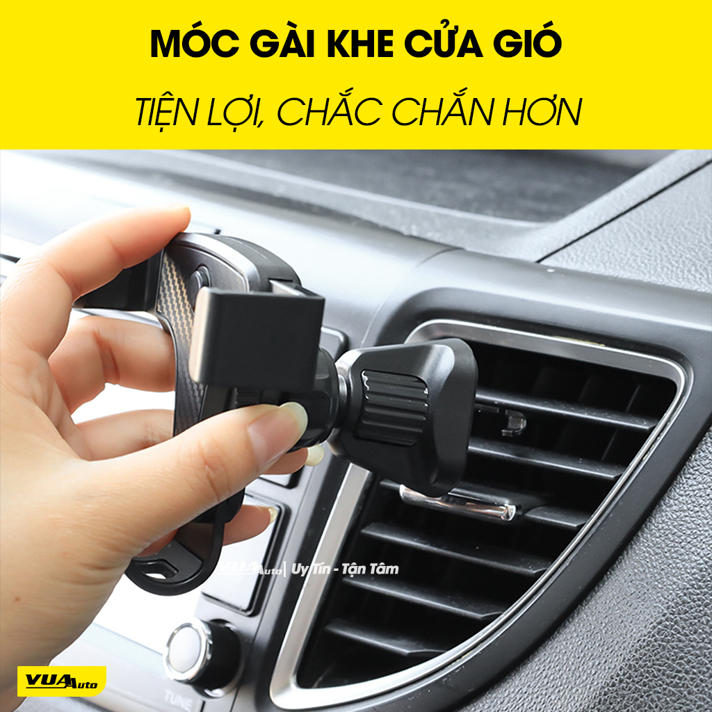 Chân giá đỡ điện thoại dán taplo kính lái móc gài cửa gió trên ô tô VuaAuto