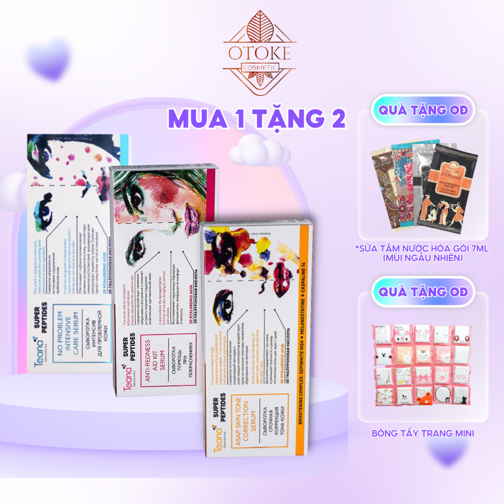 Serum Teana Super Peptides No Problem Intensive Care giảm sưng, đẩy & gom cồi mụn, giảm tiết dầu
