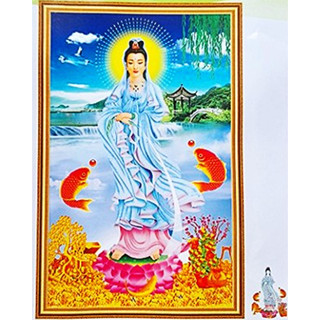 Tranh Thêu Chữ Thập 3D Quan Âm Bồ Tát DV6145 (KHÁCH TỰ THÊU) KT:50X75CM