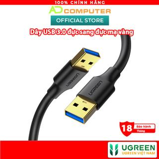 Dây USB 3.0 đực sang đực mạ vàng, dây dạng tròn, độ dài từ 0.5-2m UGREEN US128