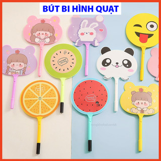 Bút bi nước cute kiêm quạt cầm tay dễ thương, bút bi nhiều hình lựa chọn