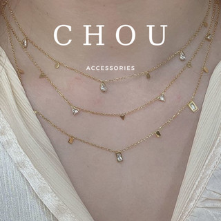 Dây chuyền titan, vòng cổ titan đính đá nhỏ kim sa lấp lánh | chou accessories |
