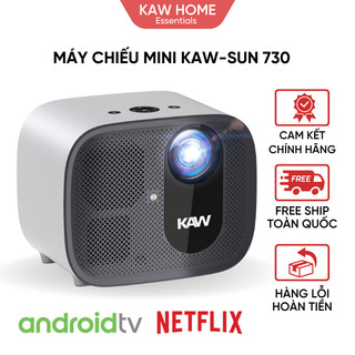 Máy chiếu mini chính hãng kaw-sun 730, máy chiếu 4k, bản quyền google tv, androi tv 11, netflix, bảo hành 12 tháng