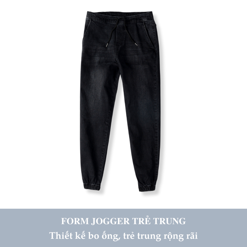 Quần Jogger Jean Nam H90 Jogger Nam Dáng Ôm SLimfit Bo Gấu Chất Bò Co Giãn Cao Cấp Thoải Mái Vận Động TRJ007