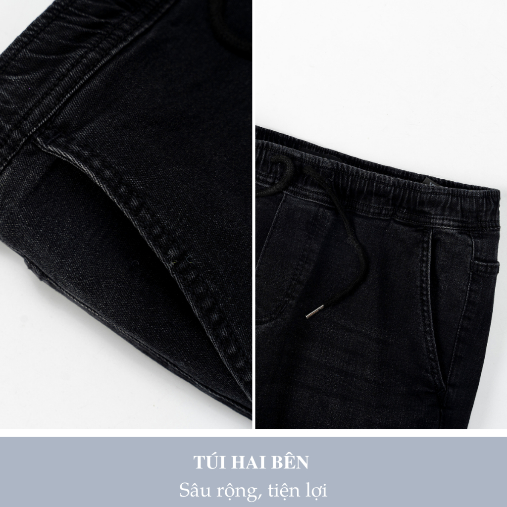 Quần Jogger Jean Nam H90 Jogger Nam Dáng Ôm SLimfit Bo Gấu Chất Bò Co Giãn Cao Cấp Thoải Mái Vận Động TRJ007