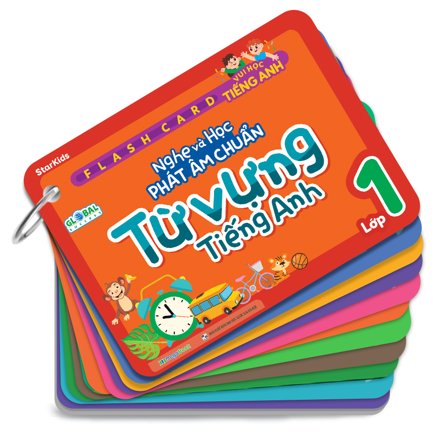 Sách Flashcard vui học Tiếng Anh: Nghe và học phát âm chuẩn từ vựng Tiếng Anh lớp 1