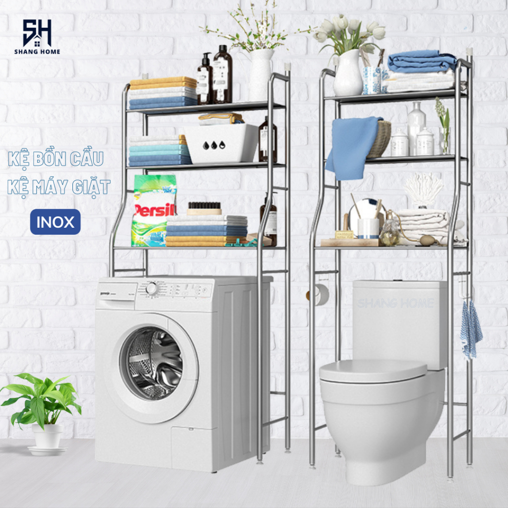 Kệ bồn cầu, kệ máy giặt chất liệu inox