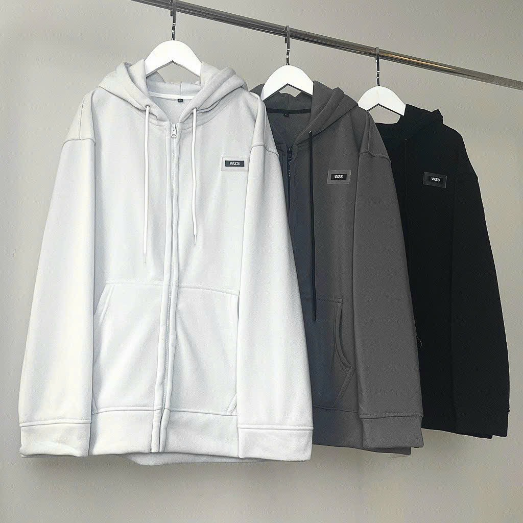 Áo hoodie , áo hoodie zip kéo khóa WZS mẫu basic