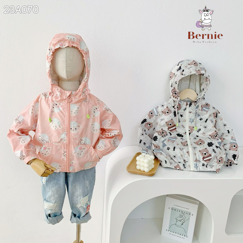Áo khoác gió họa tiết Bernie cho bé trai bé gái
