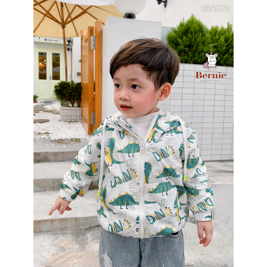 Áo khoác gió họa tiết Bernie cho bé trai bé gái