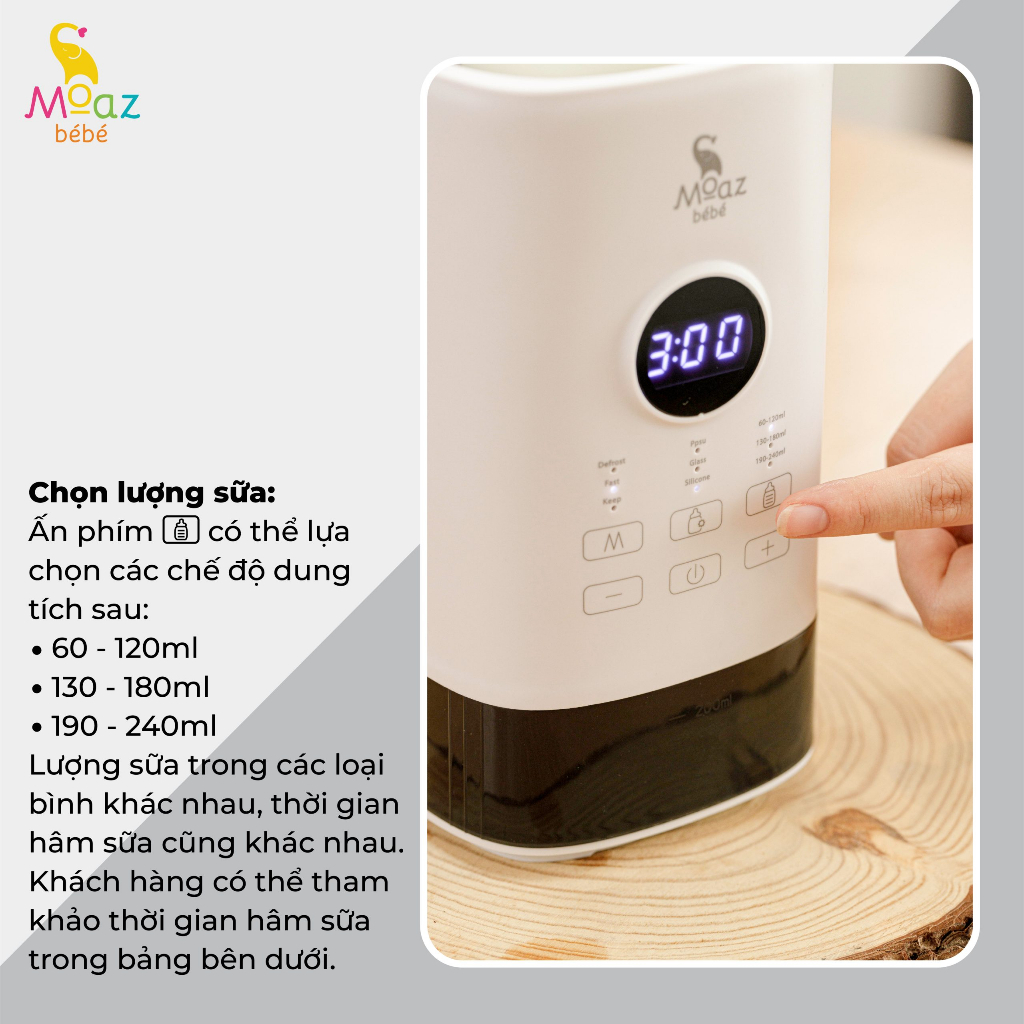 Máy hâm sữa Moaz bébé thông minh siêu tốc MB-033