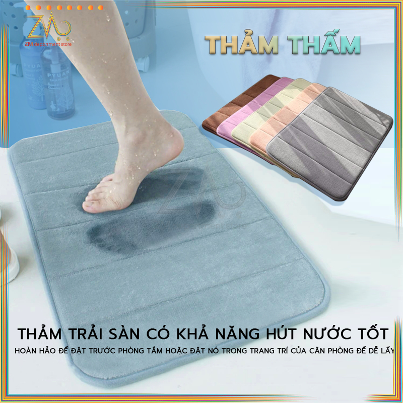 Thảm chùi chân nhà bếp Thảm lau chân thảm chùi chân siêu mịn siêu thấm hút nước chống trơn trượt phòng tắm, phòng khách