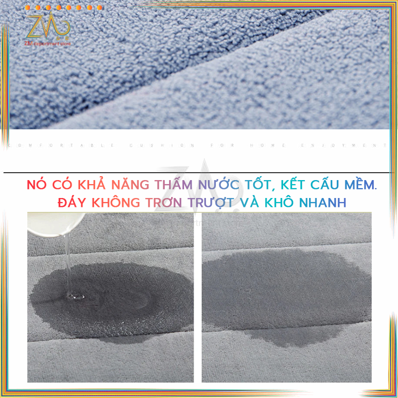 Thảm chùi chân nhà bếp Thảm lau chân thảm chùi chân siêu mịn siêu thấm hút nước chống trơn trượt phòng tắm, phòng khách
