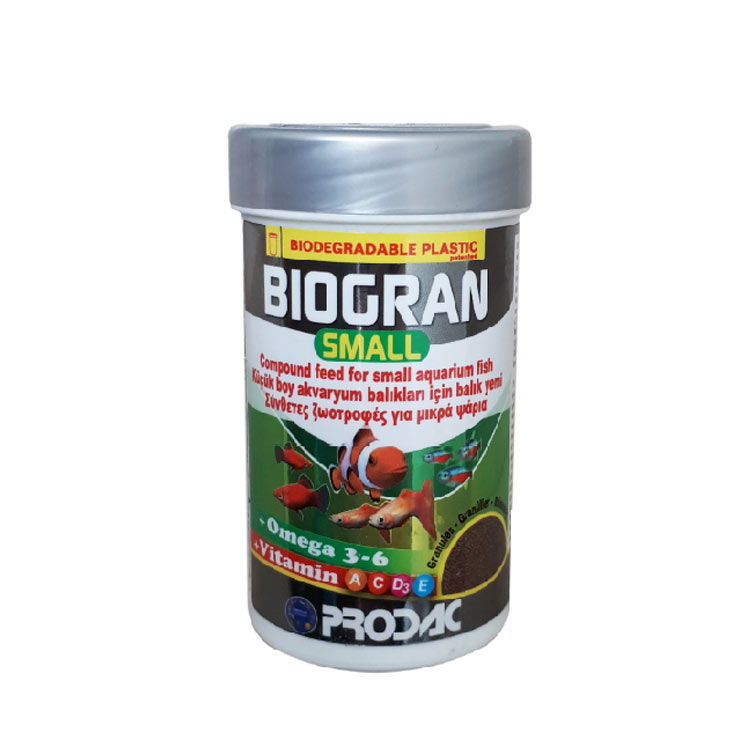 Thức ăn cám khô hạt nhỏ cho cá cảnh thủy sinh BIOGRAN SMALL - PRODAC