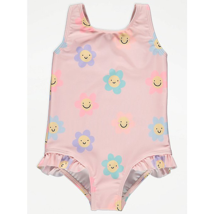 Áo bơi bé gái hồng có hoa George FORM NHỎ