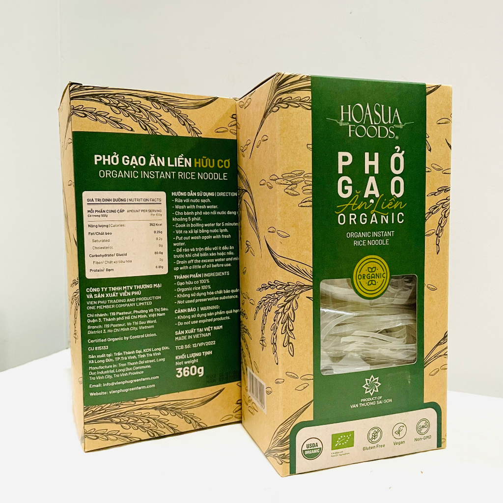 Bún phở gạo trắng, gạo lứt hữu cơ Hoa Sữa cho bé 6m