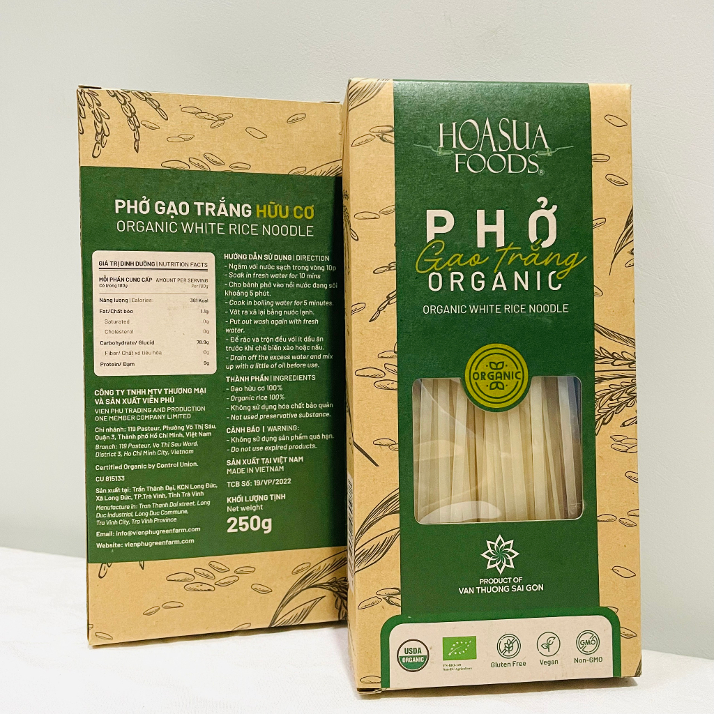 Bún phở gạo trắng, gạo lứt hữu cơ Hoa Sữa cho bé 6m