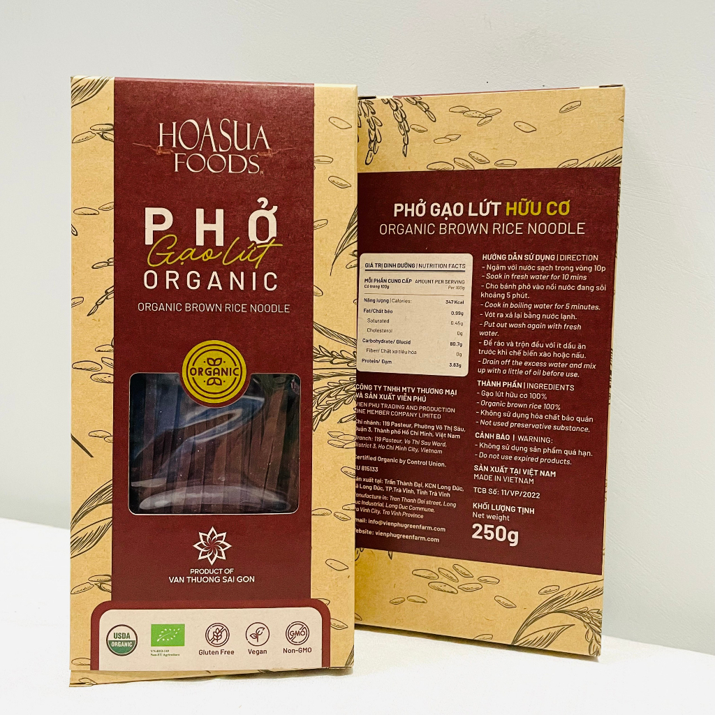 Bún phở gạo trắng, gạo lứt hữu cơ Hoa Sữa cho bé 6m