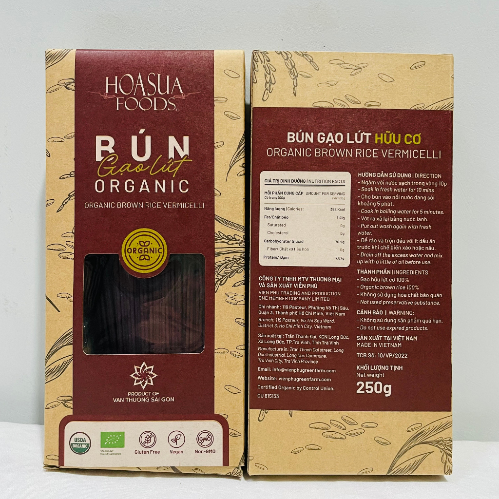 Bún phở gạo trắng, gạo lứt hữu cơ Hoa Sữa cho bé 6m