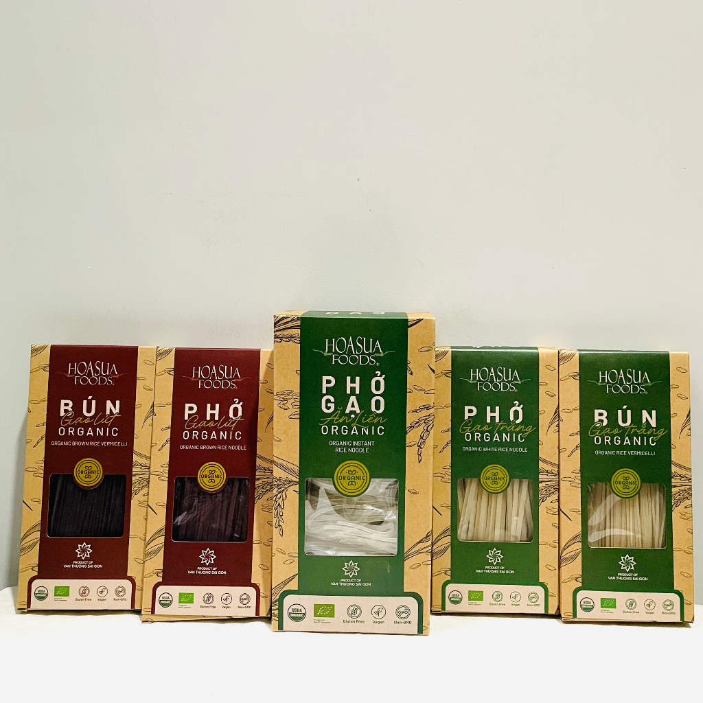 Bún phở gạo trắng, gạo lứt hữu cơ Hoa Sữa cho bé 6m