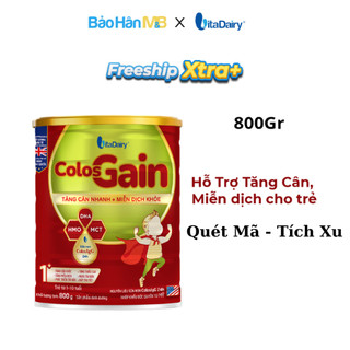Sữa bột Colos Gain Vitadairy - Tăng cân, Miễn dịch - Lon 800g