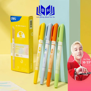 Bút dấu dòng 2 đầu Deli, bút dạ quang, bút highlight phiên bản Sơn Tùng U373