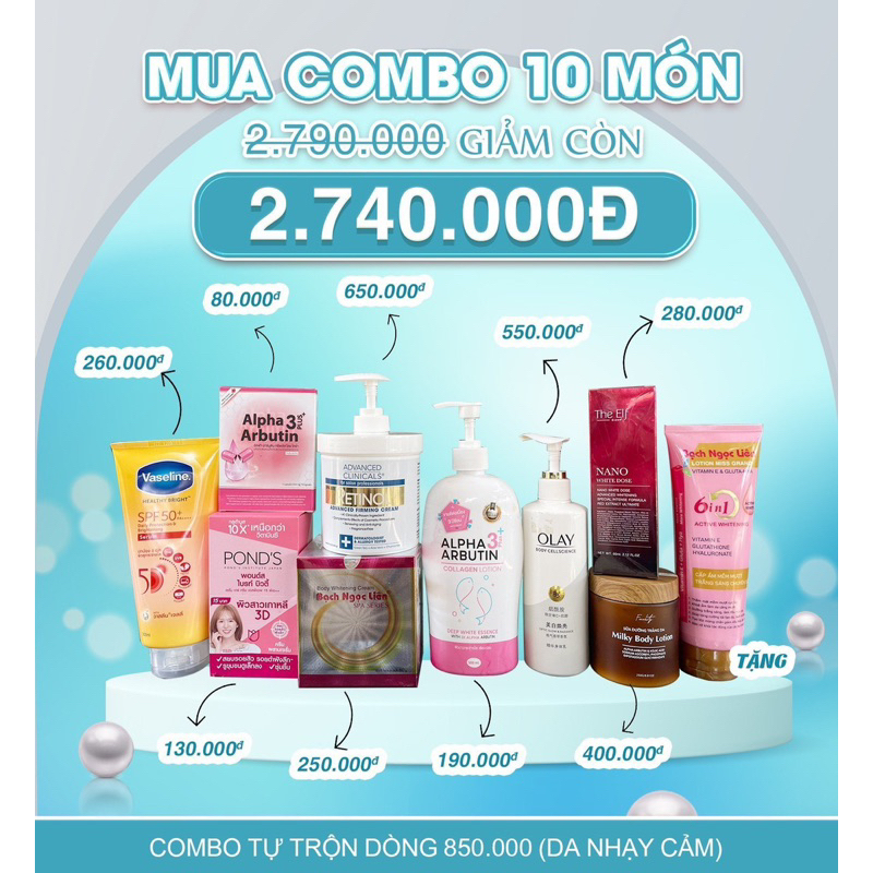 C04_COMBO TỰ TRỘN LOẠI 850 [ Tặng 1 lọ đựng kem loại 1000ml ]